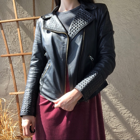 zara studded leather jacket